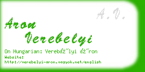 aron verebelyi business card